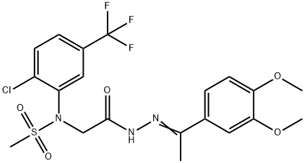 N-[2-chloro-5-(trifluoromethyl)phenyl]-N-(2-{2-[1-(3,4-dimethoxyphenyl)ethylidene]hydrazino}-2-oxoethyl)methanesulfonamide Struktur