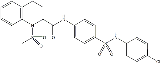 N-{4-[(4-chloroanilino)sulfonyl]phenyl}-2-[2-ethyl(methylsulfonyl)anilino]acetamide Struktur