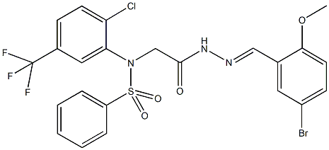 N-{2-[2-(5-bromo-2-methoxybenzylidene)hydrazino]-2-oxoethyl}-N-[2-chloro-5-(trifluoromethyl)phenyl]benzenesulfonamide Struktur