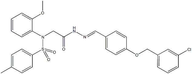 N-[2-(2-{4-[(3-chlorobenzyl)oxy]benzylidene}hydrazino)-2-oxoethyl]-N-(2-methoxyphenyl)-4-methylbenzenesulfonamide Struktur