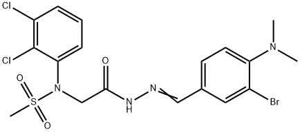 N-(2-{2-[3-bromo-4-(dimethylamino)benzylidene]hydrazino}-2-oxoethyl)-N-(2,3-dichlorophenyl)methanesulfonamide Struktur