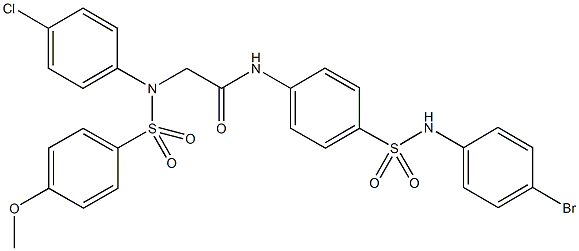 N-{4-[(4-bromoanilino)sulfonyl]phenyl}-2-{4-chloro[(4-methoxyphenyl)sulfonyl]anilino}acetamide Struktur