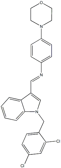 N-{[1-(2,4-dichlorobenzyl)-1H-indol-3-yl]methylene}-N-[4-(4-morpholinyl)phenyl]amine Struktur