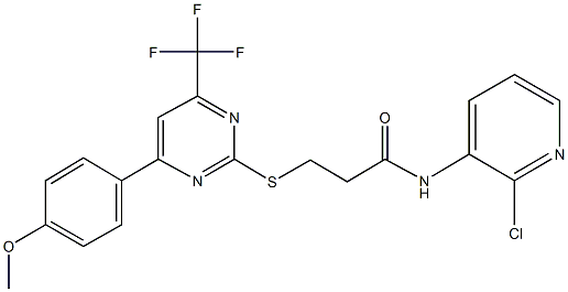 N-(2-chloro-3-pyridinyl)-3-{[4-(4-methoxyphenyl)-6-(trifluoromethyl)-2-pyrimidinyl]sulfanyl}propanamide Struktur