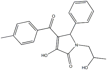 3-hydroxy-1-(2-hydroxypropyl)-4-(4-methylbenzoyl)-5-phenyl-1,5-dihydro-2H-pyrrol-2-one Struktur