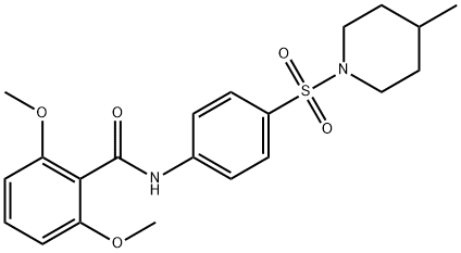 2,6-dimethoxy-N-{4-[(4-methyl-1-piperidinyl)sulfonyl]phenyl}benzamide Struktur