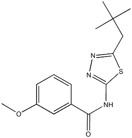 3-methoxy-N-(5-neopentyl-1,3,4-thiadiazol-2-yl)benzamide Struktur