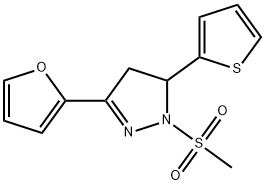 3-(2-furyl)-1-(methylsulfonyl)-5-(2-thienyl)-4,5-dihydro-1H-pyrazole Struktur