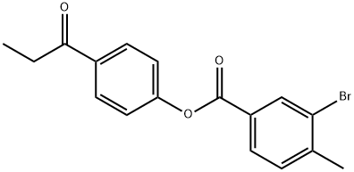 4-propionylphenyl 3-bromo-4-methylbenzoate Struktur