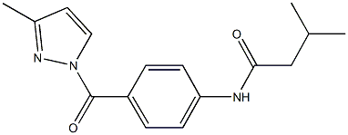 3-methyl-N-{4-[(3-methyl-1H-pyrazol-1-yl)carbonyl]phenyl}butanamide Struktur