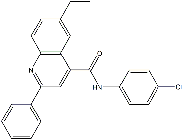 N-(4-chlorophenyl)-6-ethyl-2-phenyl-4-quinolinecarboxamide Struktur