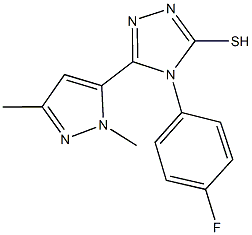 5-(1,3-dimethyl-1H-pyrazol-5-yl)-4-(4-fluorophenyl)-4H-1,2,4-triazole-3-thiol Struktur