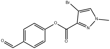 4-formylphenyl 4-bromo-1-methyl-1H-pyrazole-3-carboxylate Struktur