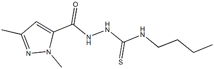 N-butyl-2-[(1,3-dimethyl-1H-pyrazol-5-yl)carbonyl]hydrazinecarbothioamide Struktur