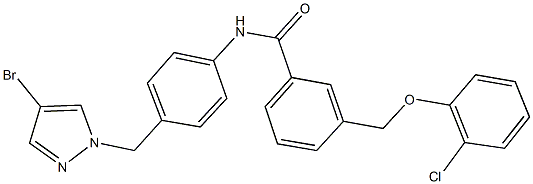 N-{4-[(4-bromo-1H-pyrazol-1-yl)methyl]phenyl}-3-[(2-chlorophenoxy)methyl]benzamide Struktur