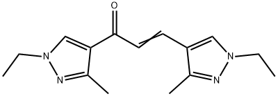 1,3-bis(1-ethyl-3-methyl-1H-pyrazol-4-yl)-2-propen-1-one Struktur