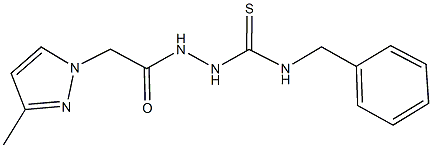 N-benzyl-2-[(3-methyl-1H-pyrazol-1-yl)acetyl]hydrazinecarbothioamide Struktur