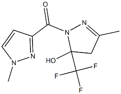 3-methyl-1-[(1-methyl-1H-pyrazol-3-yl)carbonyl]-5-(trifluoromethyl)-4,5-dihydro-1H-pyrazol-5-ol Struktur