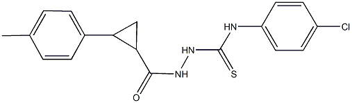 N-(4-chlorophenyl)-2-{[2-(4-methylphenyl)cyclopropyl]carbonyl}hydrazinecarbothioamide Struktur