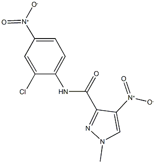 N-{2-chloro-4-nitrophenyl}-4-nitro-1-methyl-1H-pyrazole-3-carboxamide Struktur