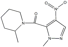 1-({4-nitro-1-methyl-1H-pyrazol-5-yl}carbonyl)-2-methylpiperidine Struktur