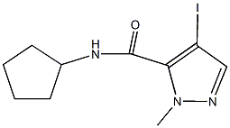 N-cyclopentyl-4-iodo-1-methyl-1H-pyrazole-5-carboxamide Struktur