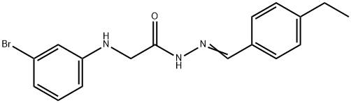 2-(3-bromoanilino)-N'-(4-ethylbenzylidene)acetohydrazide Struktur