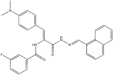 N-(2-[4-(dimethylamino)phenyl]-1-{[2-(1-naphthylmethylene)hydrazino]carbonyl}vinyl)-3-fluorobenzamide Struktur