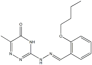 2-butoxybenzaldehyde (6-methyl-5-oxo-4,5-dihydro-1,2,4-triazin-3-yl)hydrazone Struktur