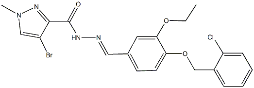 4-bromo-N'-{4-[(2-chlorobenzyl)oxy]-3-ethoxybenzylidene}-1-methyl-1H-pyrazole-3-carbohydrazide Struktur