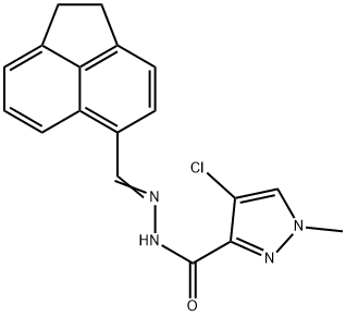 4-chloro-N'-(1,2-dihydro-5-acenaphthylenylmethylene)-1-methyl-1H-pyrazole-3-carbohydrazide Struktur