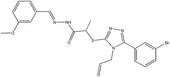 2-{[4-allyl-5-(3-bromophenyl)-4H-1,2,4-triazol-3-yl]sulfanyl}-N'-(3-methoxybenzylidene)propanohydrazide Struktur