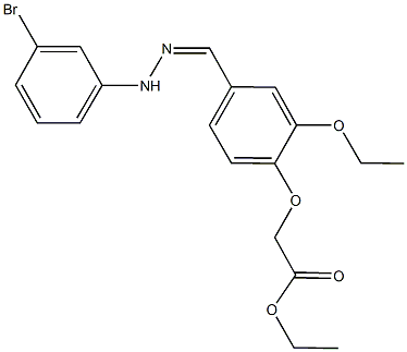 ethyl {4-[2-(3-bromophenyl)carbohydrazonoyl]-2-ethoxyphenoxy}acetate Struktur