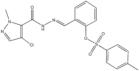 2-{2-[(4-chloro-1-methyl-1H-pyrazol-5-yl)carbonyl]carbohydrazonoyl}phenyl 4-methylbenzenesulfonate Struktur