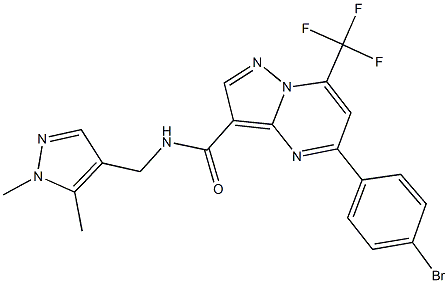 5-(4-bromophenyl)-N-[(1,5-dimethyl-1H-pyrazol-4-yl)methyl]-7-(trifluoromethyl)pyrazolo[1,5-a]pyrimidine-3-carboxamide Struktur