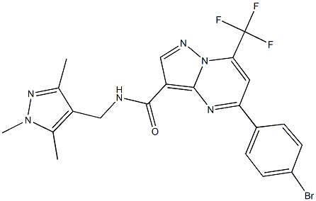 5-(4-bromophenyl)-7-(trifluoromethyl)-N-[(1,3,5-trimethyl-1H-pyrazol-4-yl)methyl]pyrazolo[1,5-a]pyrimidine-3-carboxamide Struktur