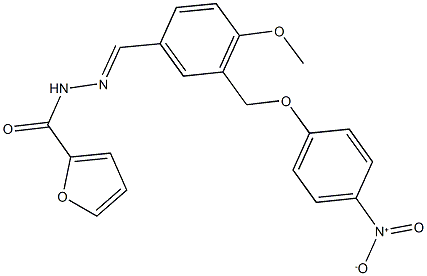 N'-[3-({4-nitrophenoxy}methyl)-4-methoxybenzylidene]-2-furohydrazide Struktur