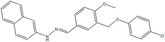 3-[(4-chlorophenoxy)methyl]-4-methoxybenzaldehyde 2-naphthylhydrazone Struktur