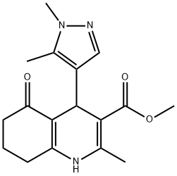 methyl 4-(1,5-dimethyl-1H-pyrazol-4-yl)-2-methyl-5-oxo-1,4,5,6,7,8-hexahydro-3-quinolinecarboxylate Struktur