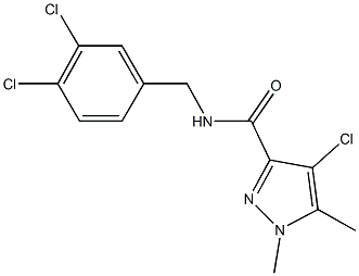 4-chloro-N-(3,4-dichlorobenzyl)-1,5-dimethyl-1H-pyrazole-3-carboxamide Struktur