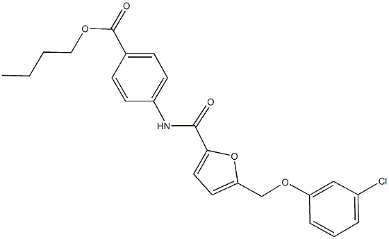 butyl 4-({5-[(3-chlorophenoxy)methyl]-2-furoyl}amino)benzoate Struktur