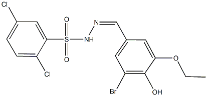 N'-(3-bromo-5-ethoxy-4-hydroxybenzylidene)-2,5-dichlorobenzenesulfonohydrazide Struktur