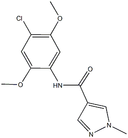 N-(4-chloro-2,5-dimethoxyphenyl)-1-methyl-1H-pyrazole-4-carboxamide Struktur