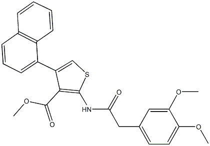 methyl 2-{[(3,4-dimethoxyphenyl)acetyl]amino}-4-(1-naphthyl)thiophene-3-carboxylate Struktur