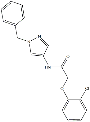 N-(1-benzyl-1H-pyrazol-4-yl)-2-(2-chlorophenoxy)acetamide Struktur