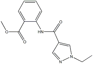 methyl 2-{[(1-ethyl-1H-pyrazol-4-yl)carbonyl]amino}benzoate Struktur