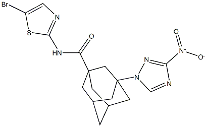 N-(5-bromo-1,3-thiazol-2-yl)-3-{3-nitro-1H-1,2,4-triazol-1-yl}-1-adamantanecarboxamide Struktur