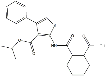 2-({[3-(isopropoxycarbonyl)-4-phenyl-2-thienyl]amino}carbonyl)cyclohexanecarboxylic acid Struktur