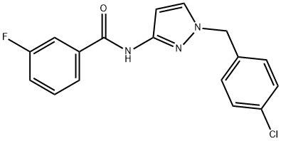 N-[1-(4-chlorobenzyl)-1H-pyrazol-3-yl]-3-fluorobenzamide Struktur