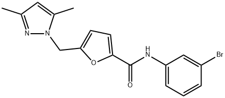 N-(3-bromophenyl)-5-[(3,5-dimethyl-1H-pyrazol-1-yl)methyl]-2-furamide Struktur